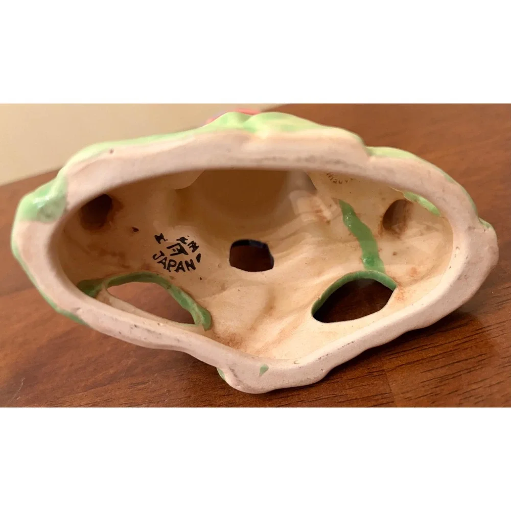 Vintage Ceramic Aquarium Castle Ornament Hand Painted Japan Fish Tank Decor